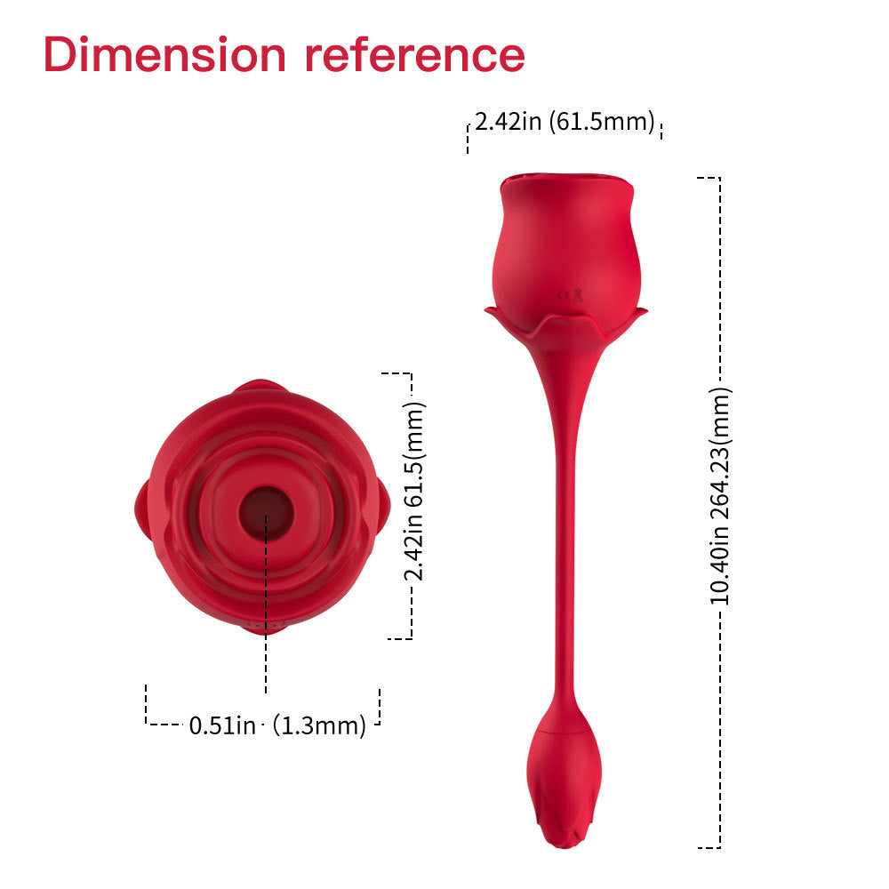 2-in-1 Deeppink Clit Sucker With Bud Vibrator