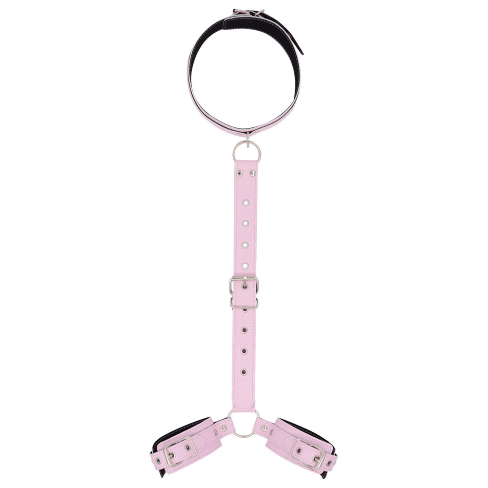 3-in-1 SM Bondage Set with Collar and Handcuffs