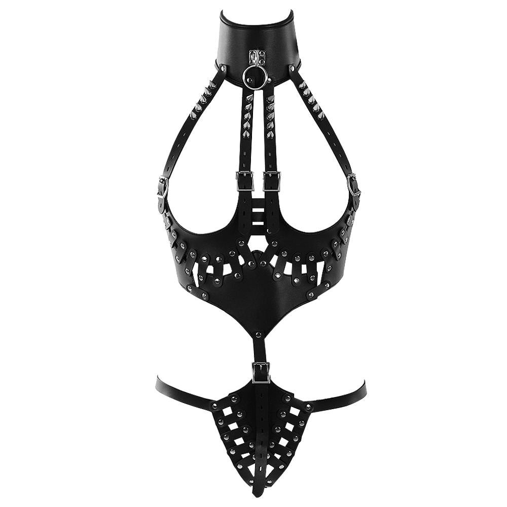 Adjustable Queen PU Leather Costume Bondage Harness