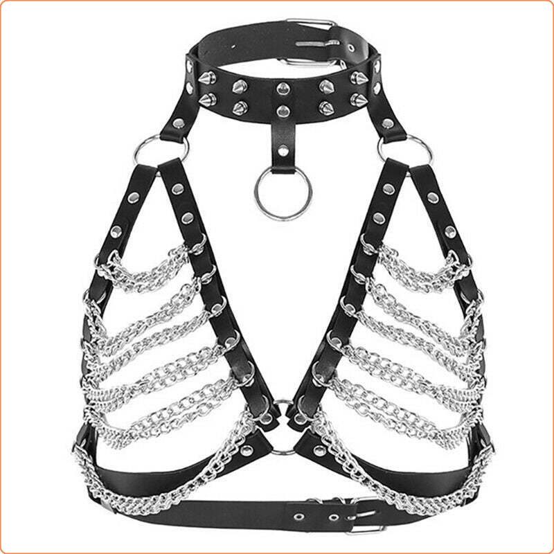 Women's Punk Harness Bra Goth Belt